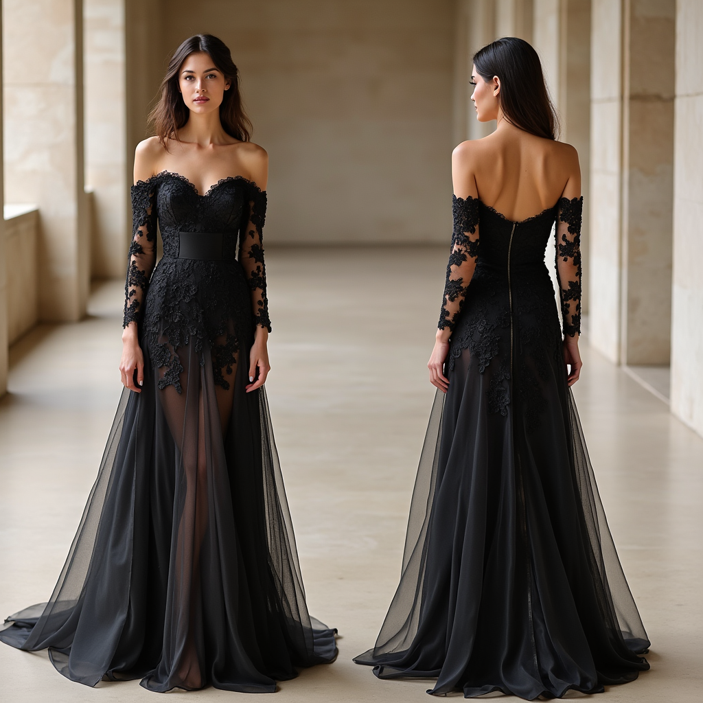 🔹 Black wedding dress | فستان زفاف أسود | Vestido de novia negro
🔹 Gothic wedding gown | فستان زفاف قوطي | Vestido de novia gótico
🔹 Elegant black evening dress | فستان سهرة أسود أنيق | Vestido de noche negro elegante
🔹 Lace and tulle formal gown | فستان رسمي من الدانتيل والتول | Vestido formal de encaje y tul
🔹 Alternative bridal dress | فستان زفاف غير تقليدي | Vestido de novia alternativo

